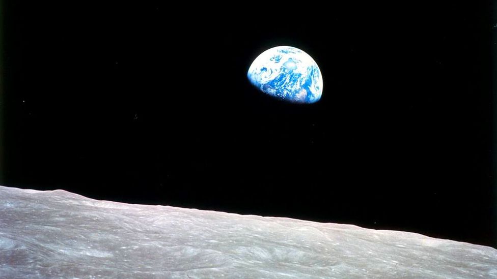 The famous Earthrise picture captured by Apollo astronauts has helped to inspire awe by giving us perspective of humanity's place in the Universe (Credit: Nasa)