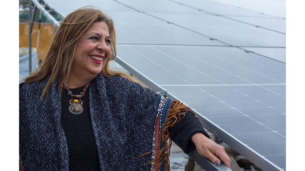 Sonia Constantin, who lives in Beirut, invested in her own solar panels, allowing her to unsubscribe from costly diesel-powered generators (Credit: Laure Delacloche)